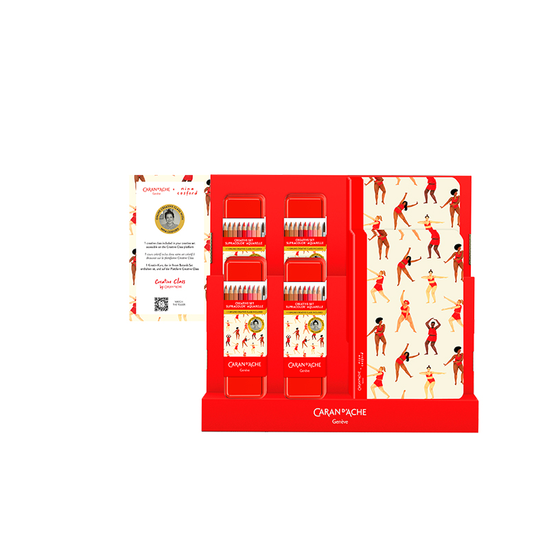 Image of Display Caran ´d Ache Creative nomad set + drawing book Nina Cosford 20 pcs PP3000423 7630002357913