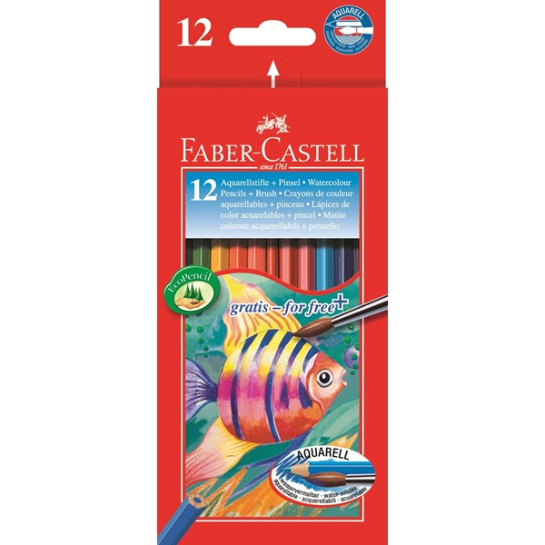 Image of Akvarellpennset Faber-Castell Redline 12 pennor (6F) 114413 4005401144137