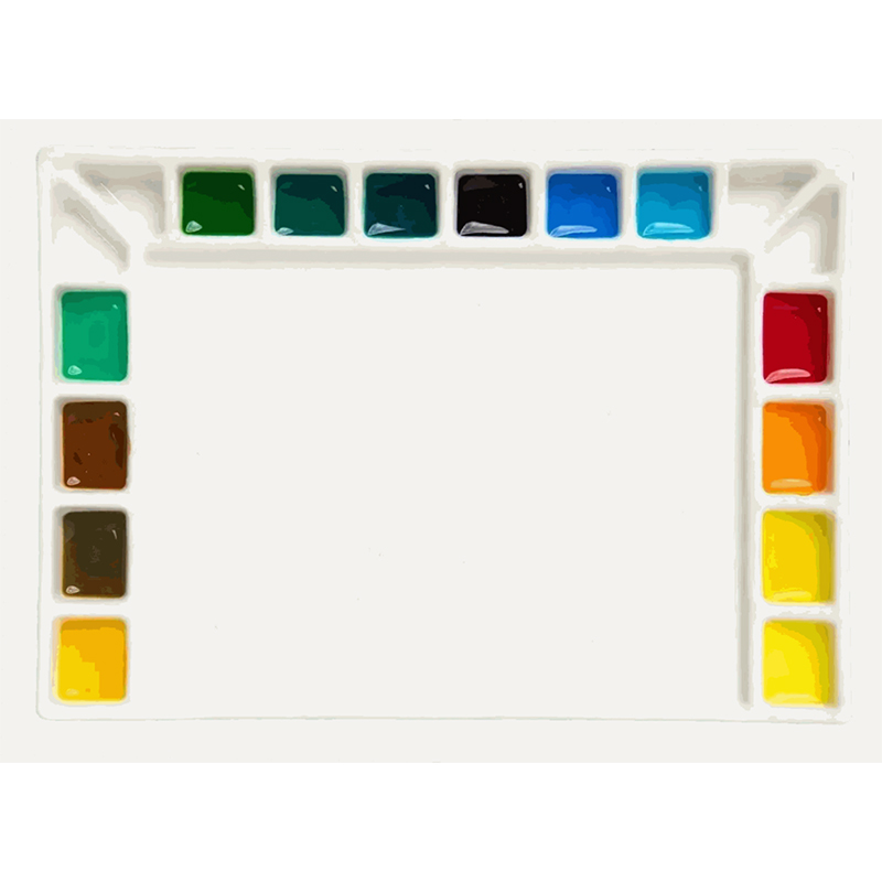 Image of Porslinspalett Meeden - Rectangular Palette 14x20cm 18 Wells ME341524 6975441367231