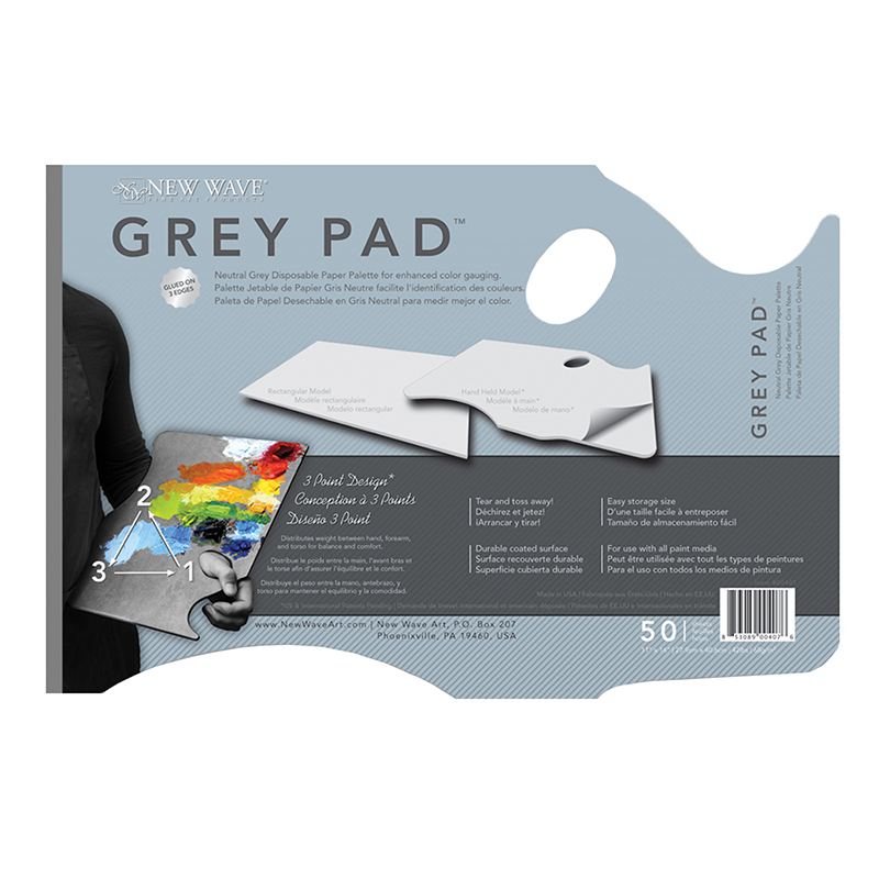 Image of Palett New Wave - Grey Hand Held Paper Palette 28x40,6cm NW00401 853089004076