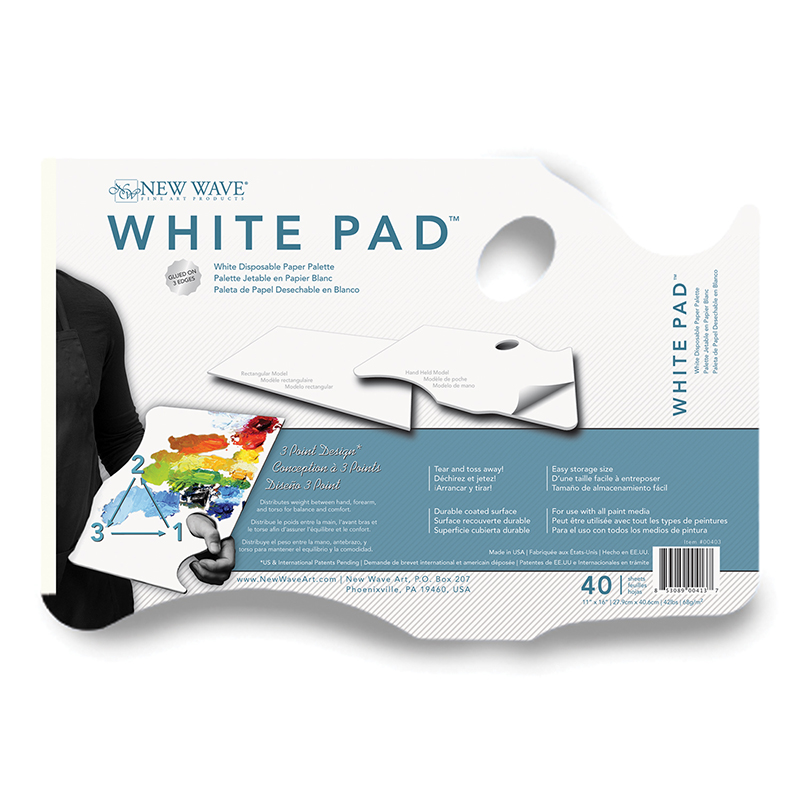 Image of Palett New Wave - White Hand Held Paper Palette 28x40,6cm NW00403 853089004137