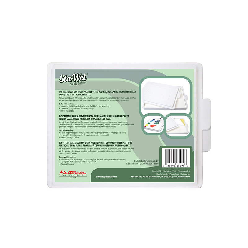 Image of Palett Masterson - Sta-Wet Handy Palette 21,5x17,5x2,5cm NW857 738998085708
