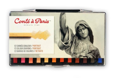 Image of Pastellkrita Conté á Paris Carre Colour Plastic Box of 12 Portrait 50129 646217501291