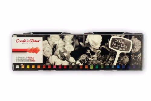 Image of Pastellkrita Conté á Paris Carre Colour Plastic Box of 24 Assortment 50131 646217501314