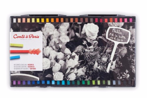 Image of Pastellkrita Conté á Paris Carre Colour Plastic Box of 48 Assortment 50134 646217501345