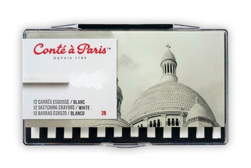 Image of Pastellkrita Conté á Paris Carre Sketching White 2B Set 50235 646217502359
