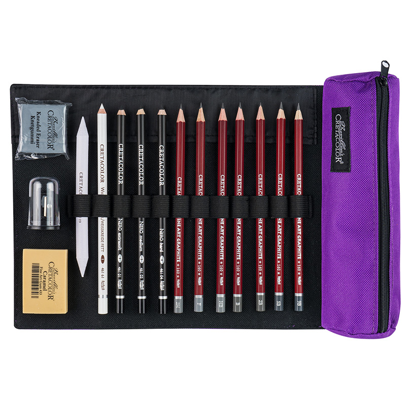 Image of Pennset Cretacolor Pencil Wrap set BEGINNER, 16 pcs 40072 9014400334628