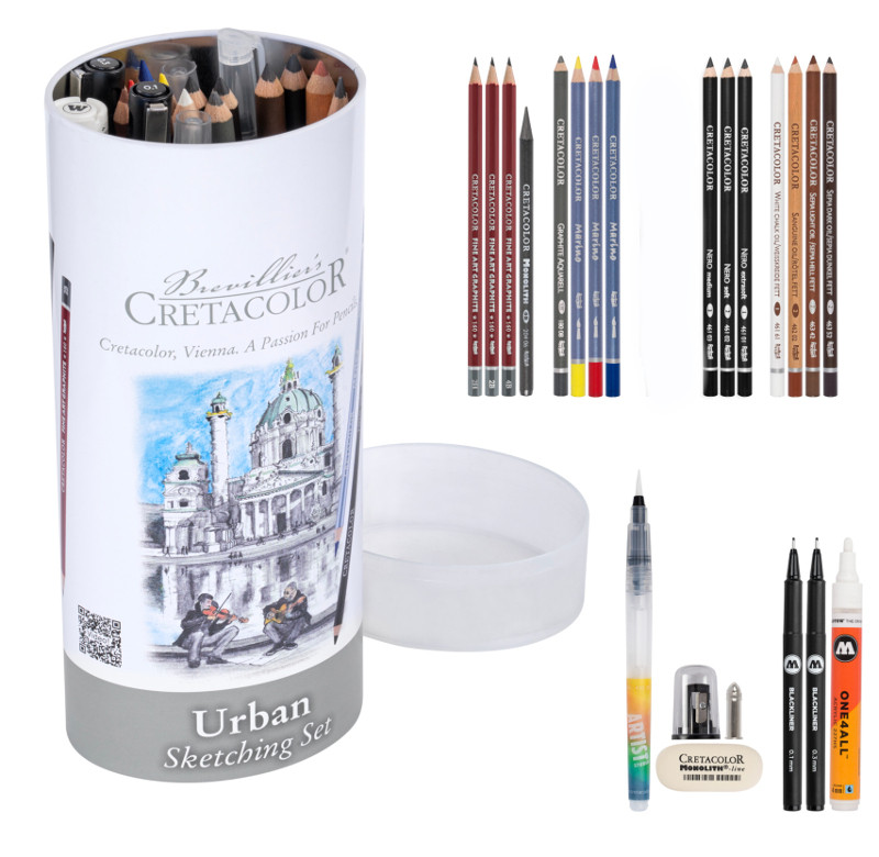 Image of Pennset Cretacolor Urban Sketching set 22 delar 40082 9014400301989