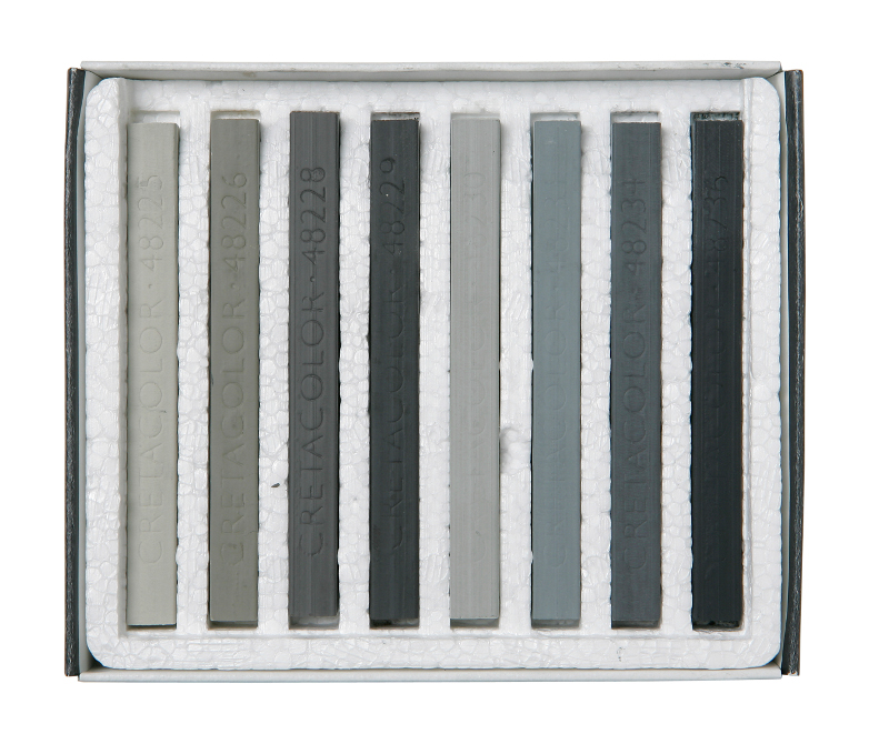 Image of PastellKritset Cretacolor Set med 8st kritor. Gråskala. 48508 9002592485082
