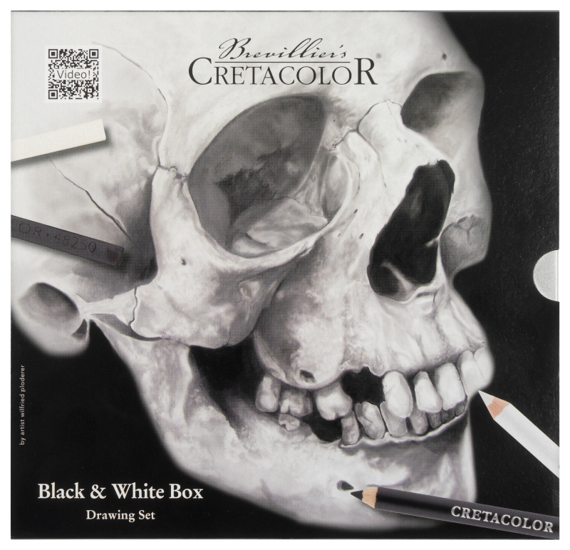 Image of Pennset Cretacolor "Skull" Black & White Box Plåtlåda 25 delar 914002600 9014400273637