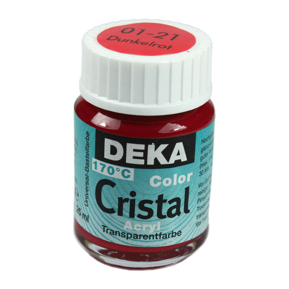 Image of Glasfärg DEKA ColorCristal 25 ml Dunkelrot  0121 (6F) 701221 4016785012219