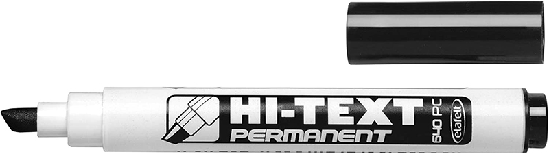 Image of Märkpenna HI-TEXT 640 Permanent Chisel Tip Black 12-p 1002115 8008621002115