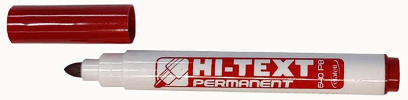 Image of Märkpenna HI-TEXT 640 Permanent Bullet Tip Red 12-p 1002450 8008621002450