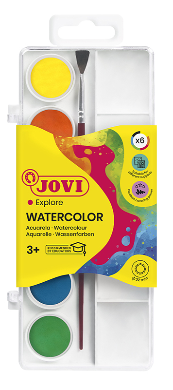 Image of Vattenfärgset JOVI Watercolours 6 Bars 22mm 800 6 3+ (24F) 7000512 8412027000512