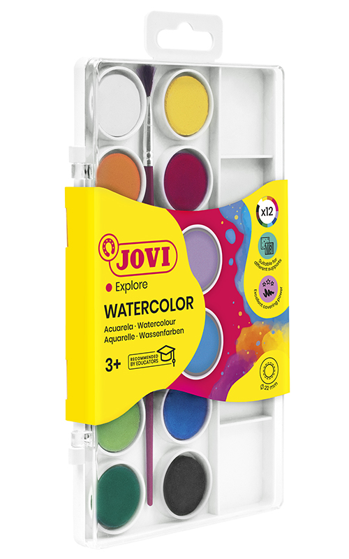 Image of Vattenfärgset JOVI Watercolours 12 Bars 22mm 800 12 3+ (12F) 7000529 8412027000529