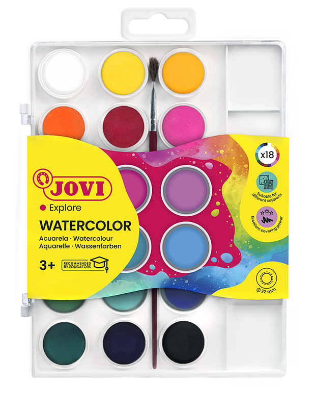 Image of Vattenfärgset JOVI Watercolours 18 Bars 22mm 800 18 3+ (12F) 7000536 8412027000536