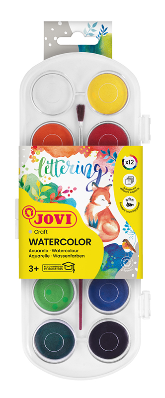 Image of Vattenfärgset JOVI Watercolours 12 Bars 30mm 830 12 3+ (12F) 7002301 8412027002301