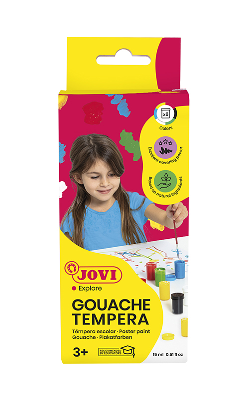 Image of Poster Paint JOVI Box 6 Jars 15 Cc. 520 3+ (12F) 7003063 8412027003063