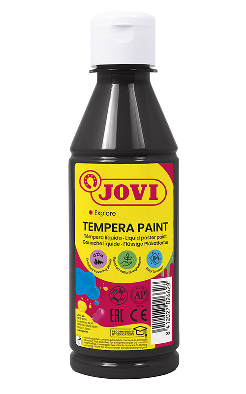 Image of Temperafärg JOVI Poster Paint 250ml Black 50230 3+ (12F) 7026628 8412027026628