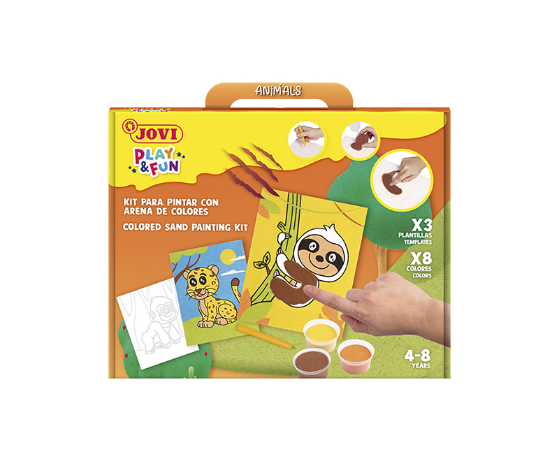 Image of Pysselset Jovi PLAY & FUN - Sand Painting Kit - ANIMALS 2101 7035088 8412027035088