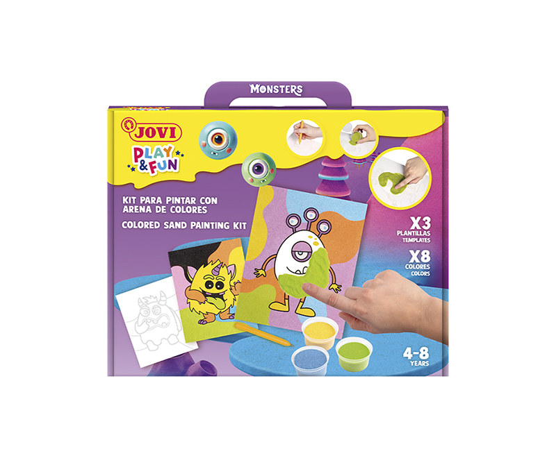 Image of Pysselset Jovi PLAY & FUN - Sand Painting Kit - MONSTERS 2103 7035101 8412027035101