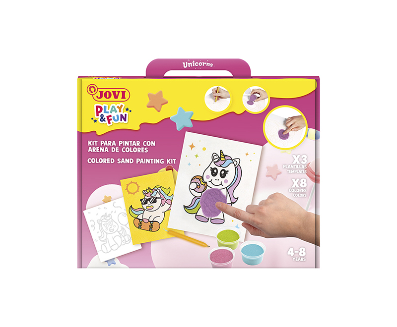 Image of Pysselset Jovi PLAY & FUN - Sand Painting Kit - UNICORNS 2105 7035125 8412027035125