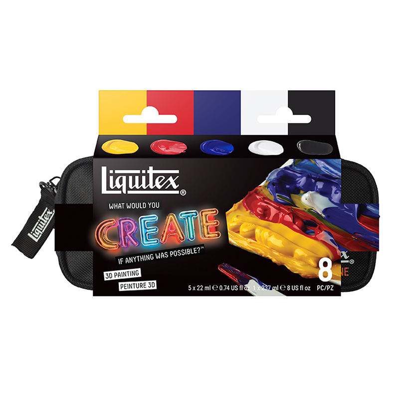 Image of Akrylfärgset Liquitex BASICS  3D PAINTING 5x22ml+heavygel+palettkniv 3699498 887452068860