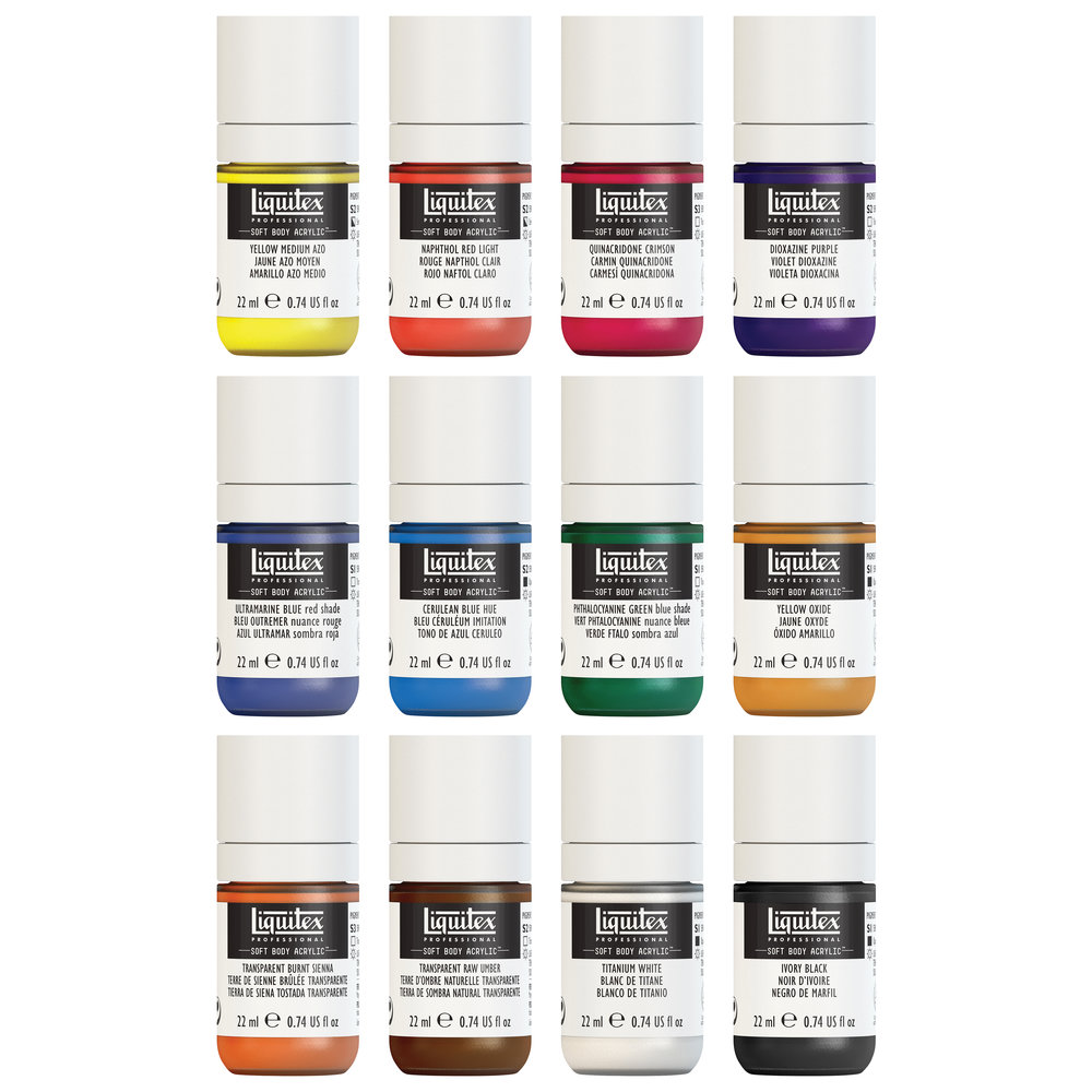 Image of Akrylfärgset Liquitex Soft Body 12X22ML SET - ESSENTIALS 3699321 887452999157