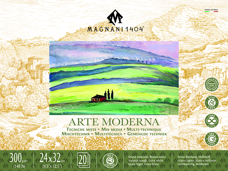 Image of Mixed Mediablock Magnani 1404 Arte Moderna 24X32 300G 20 ark 3002432 8001348222323