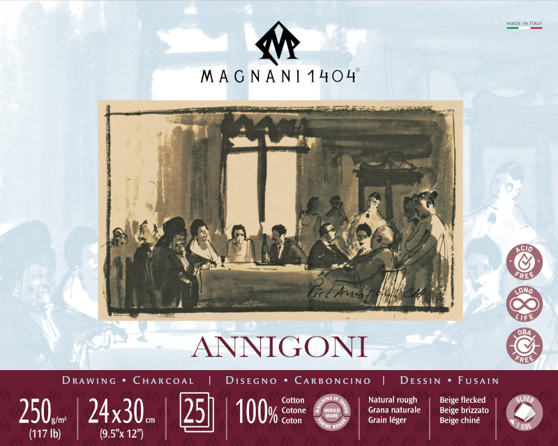 Image of Ritblock Magnani 1404 Annigoni 250g 24x30cm 25ark 4522430 8001348222293