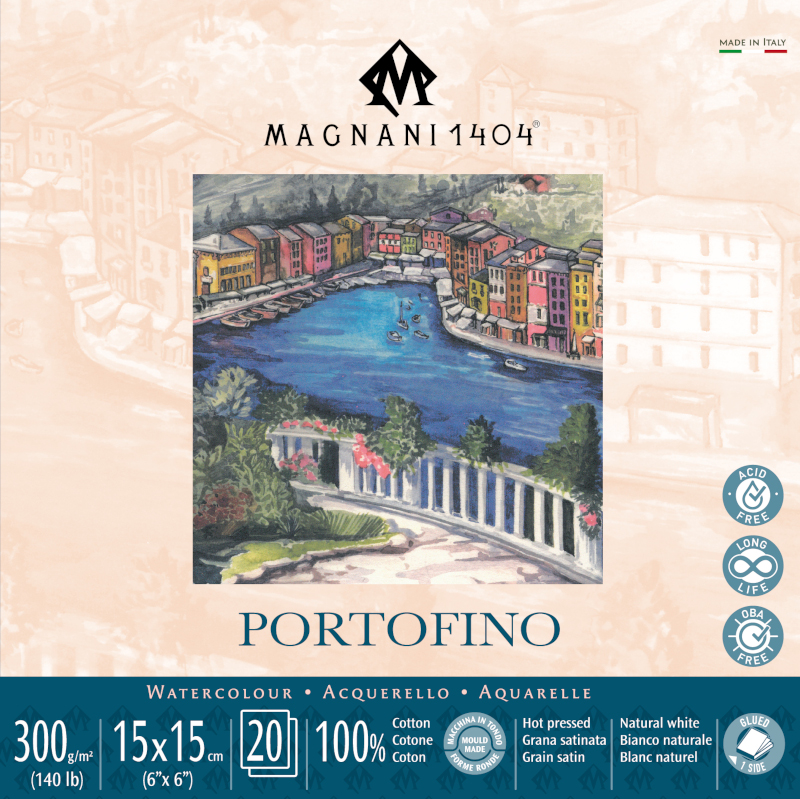 Image of Akvarellblock Magnani 1404 Portofino 300g S 15x15cm 20ark 50701515 8001348222637
