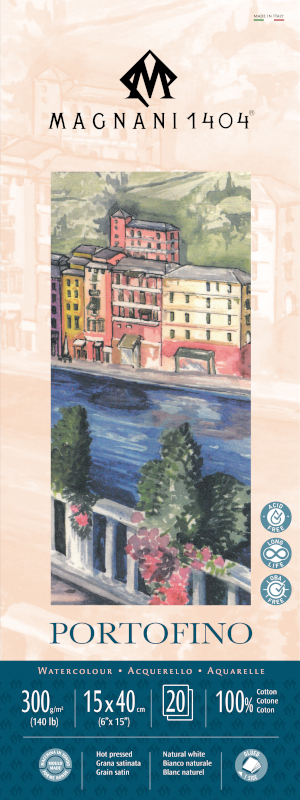 Image of Akvarellblock Magnani 1404 Portofino 300g S 15x40cm 20ark 50701540 8001348222590