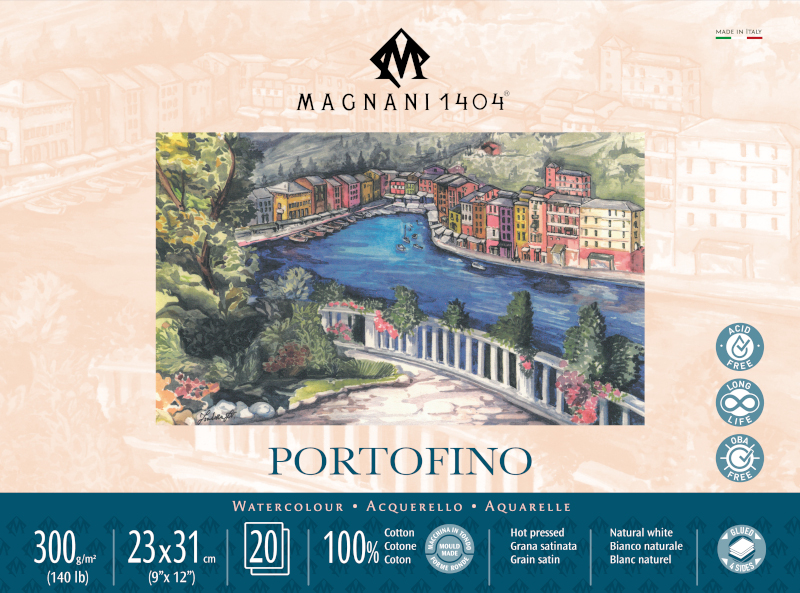 Image of Akvarellblock Magnani 1404 Portofino 300g S 23x31cm 20ark 50702331 8001348222514