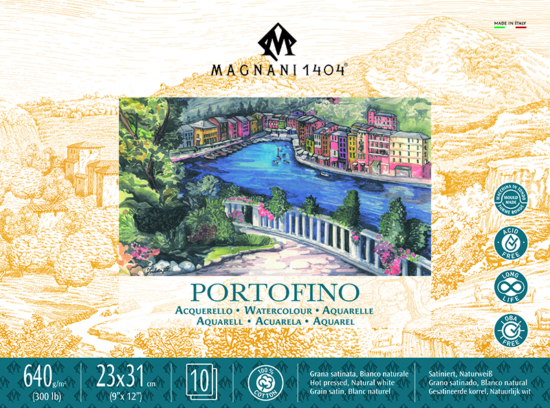 Image of Akvarellblock Magnani 1404 Portofino 23X31 640G HP 10 ark 50712331 8001348222552