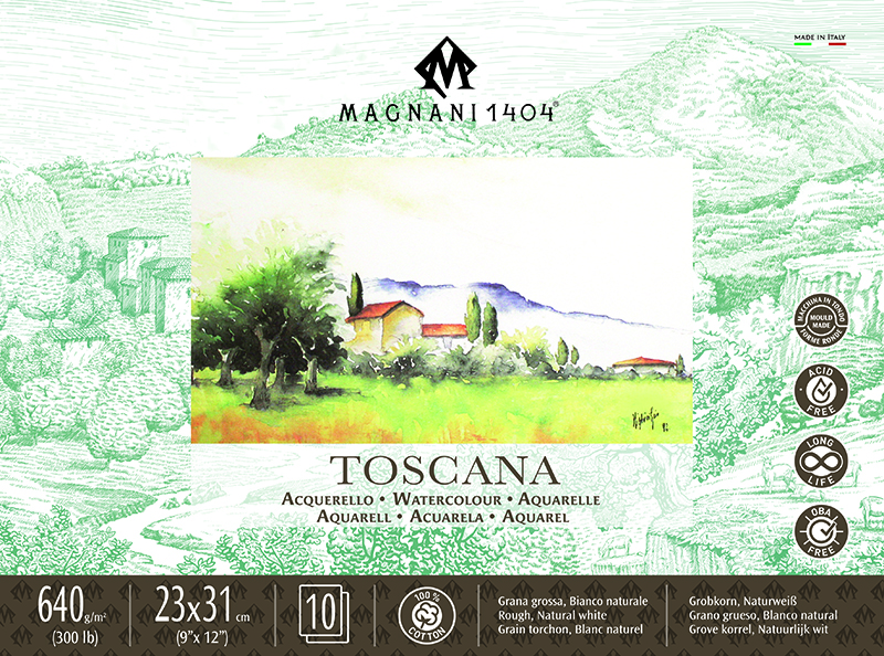 Image of Akvarellblock Magnani 1404 Toscana 23X31 640G R 10 ark 50612331 8001348222705