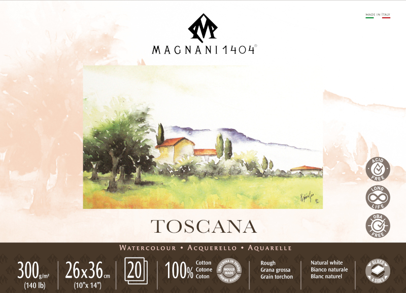 Image of Akvarellblock Magnani 1404 Toscana 26X36 300G R 20 ark 50602636 8001348222675