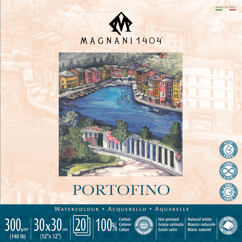 Image of Akvarellblock Magnani 1404 Portofino 300g S 30x30cm 20ark 50703030 8001348222620