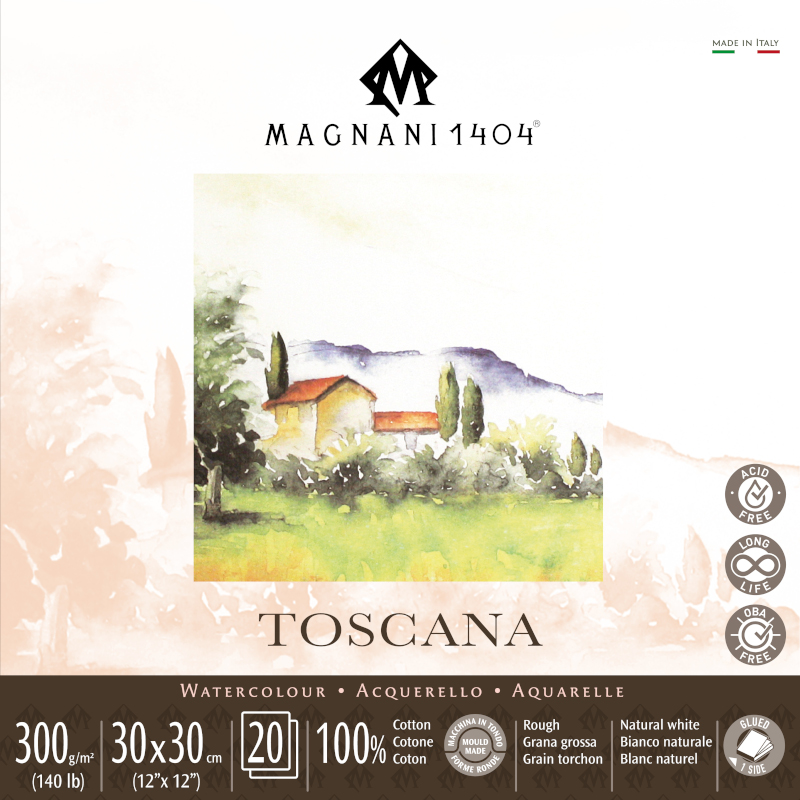 Image of Akvarellblock Magnani 1404 Toscana 300g GG 30x30cm 20ark 50603030 8001348222774