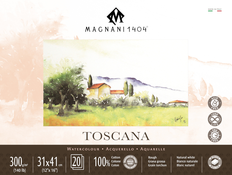 Image of Akvarellblock Magnani 1404 Toscana 300g GG 31x41cm 20ark 50603141 8001348222682