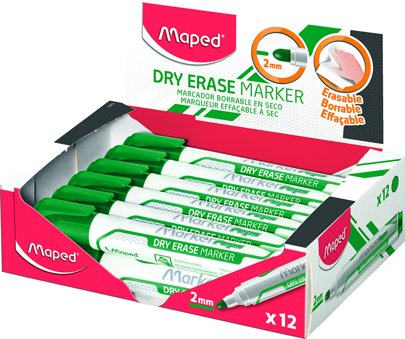 Image of Whiteboardpenna Maped Bullet 2mm Green (12F) 735033 3154147350331