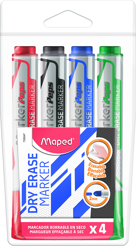 Image of Whiteboardpennset Maped Bullet 2mm x4 735047 3154147350478
