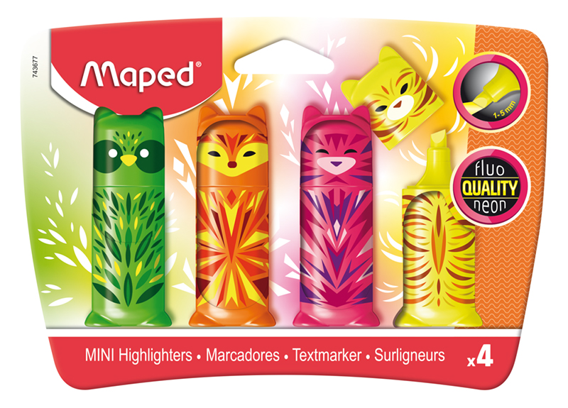 Image of MAPED HIGHLIGHTER MINI CUTE POCKETX4 CB 743677 3154147436776