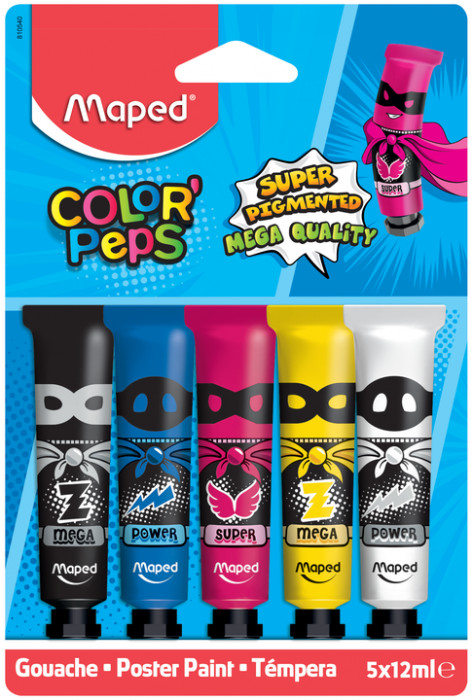 Image of Gouache färgtuber Maped 5-pack, (10F) 810540 3154148105404