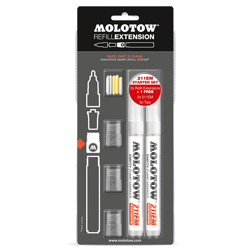 Image of Molotow Marker Refill Extension Blister 211EM Kit 200502 4250397613611
