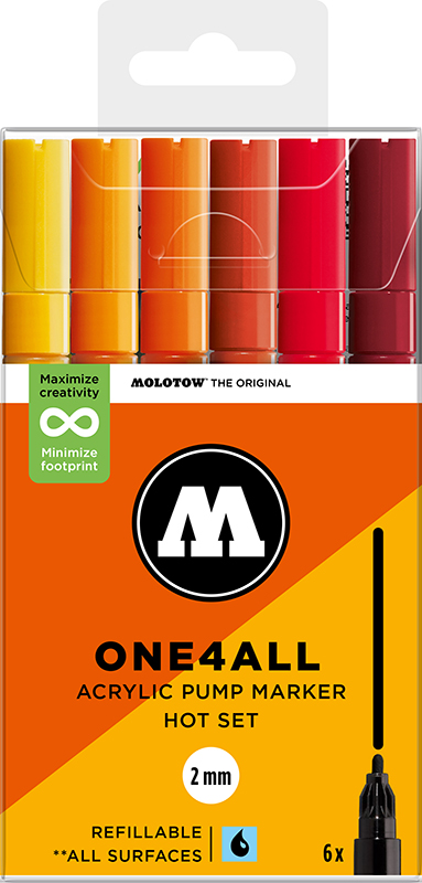 Image of Akrylmarkerset Molotow ONE4ALL 127HS Hot Set 200811 4250397674124