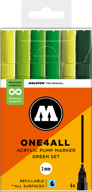 Image of Akrylmarkerset Molotow ONE4ALL 127HS Green Set 200816 4250397674179