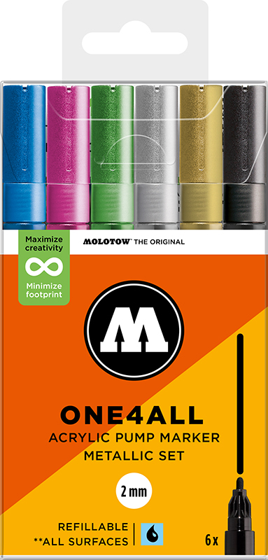Image of Akrylmarkerset Molotow ONE4ALL 127HS Metallic Set 200822 4250397674230