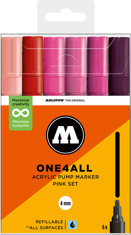 Image of Akrylmarkerset Molotow ONE4ALL 227HS Pink Set 200832 4250397674391