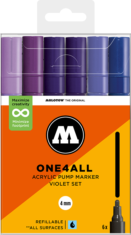 Image of Akrylmarkerset Molotow ONE4ALL 227HS Violet Set 200833 4250397674407