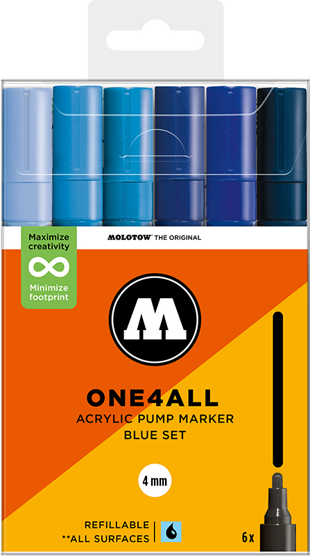 Image of Akrylmarkerset Molotow ONE4ALL 227HS Blue Set 200834 4250397674414